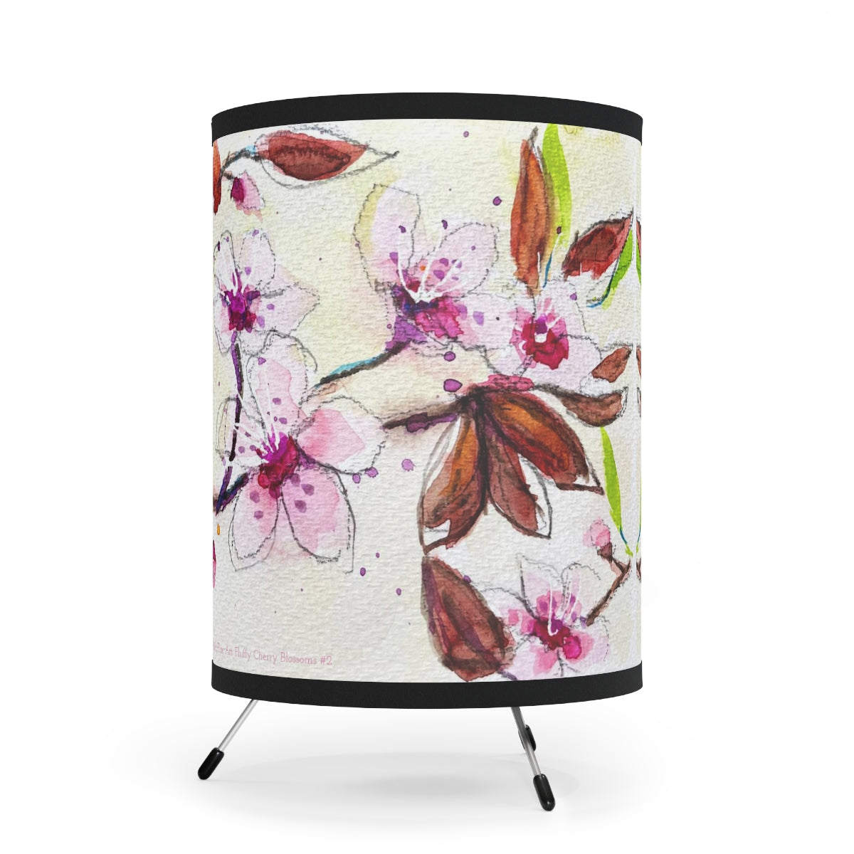 Cherry Blossoms  Tripod Lamp