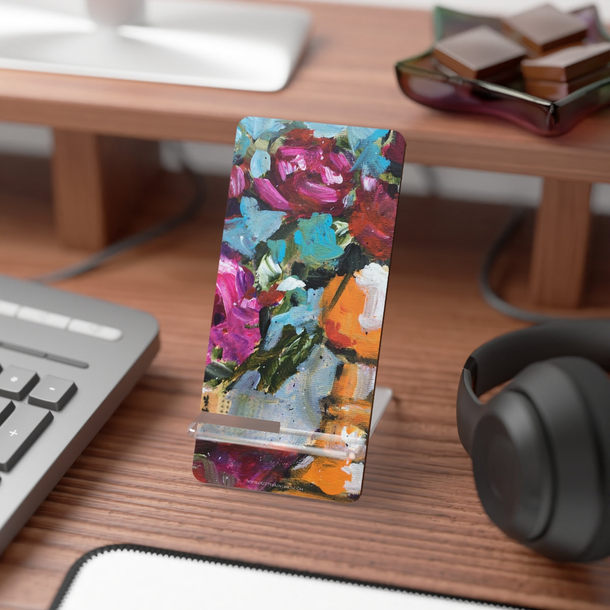 Roses in an Orange Goblet  Cell Phone Stand