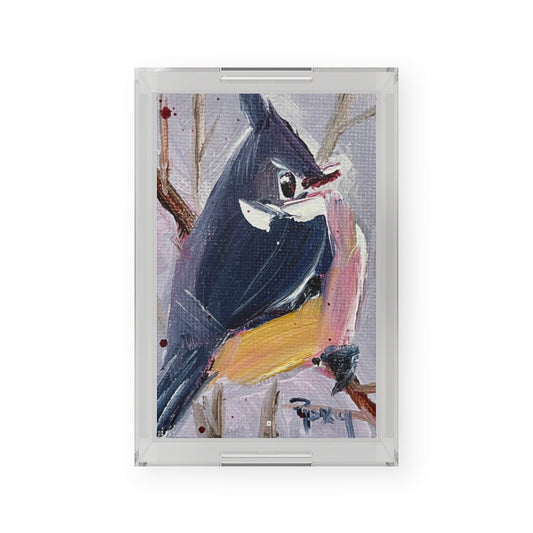 Tufted Titmouse  Acrylic Serving Tray