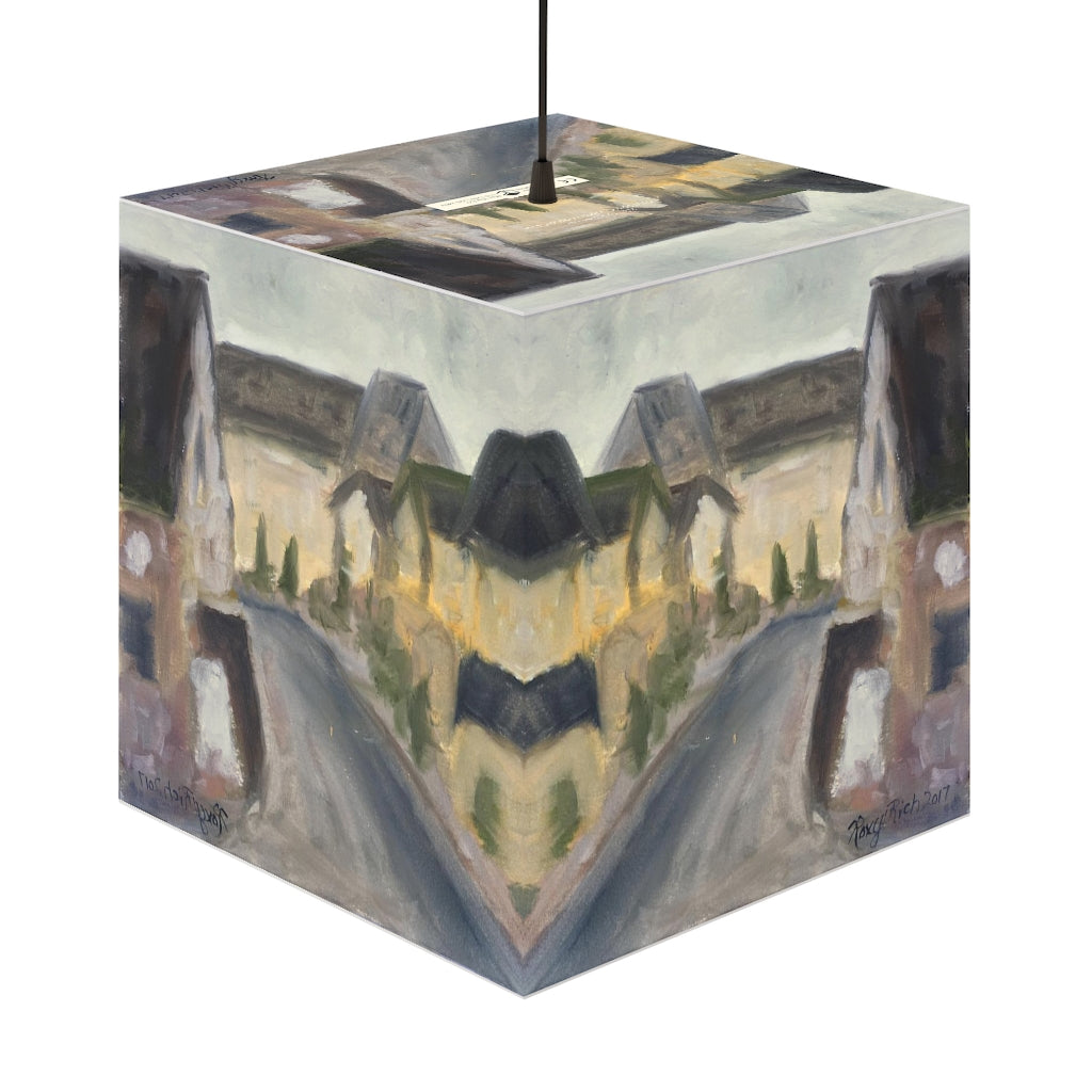 "Lower Slaughter" Cotswolds Cube Lamp