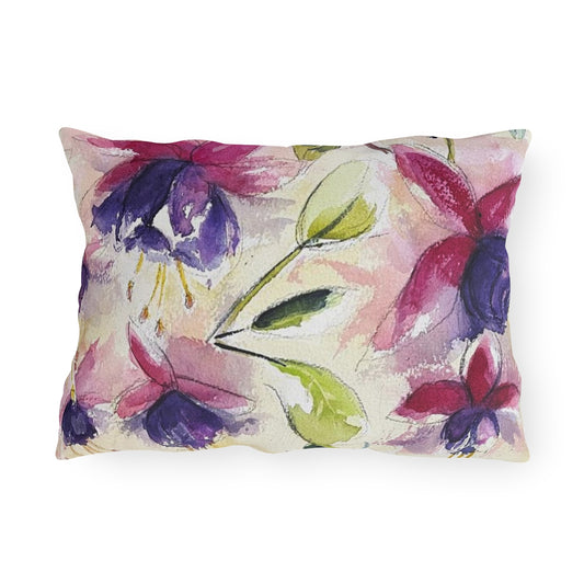 Fluffy Fuchsias Outdoor Pillows