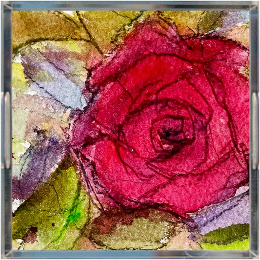 Plateau acrylique rose rouge moelleux