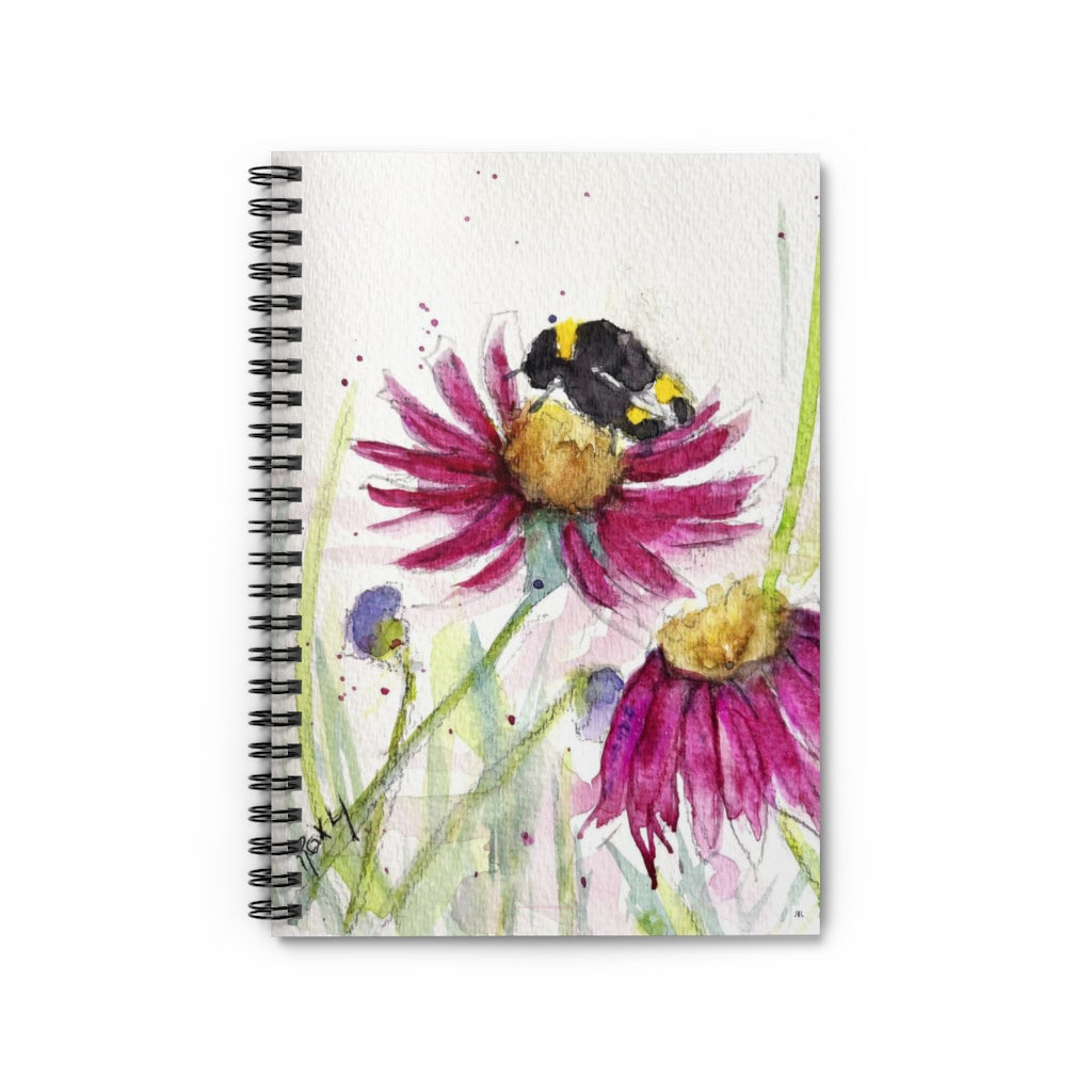 Black Bumble Bee on a ConeflowerSpiral Notebook