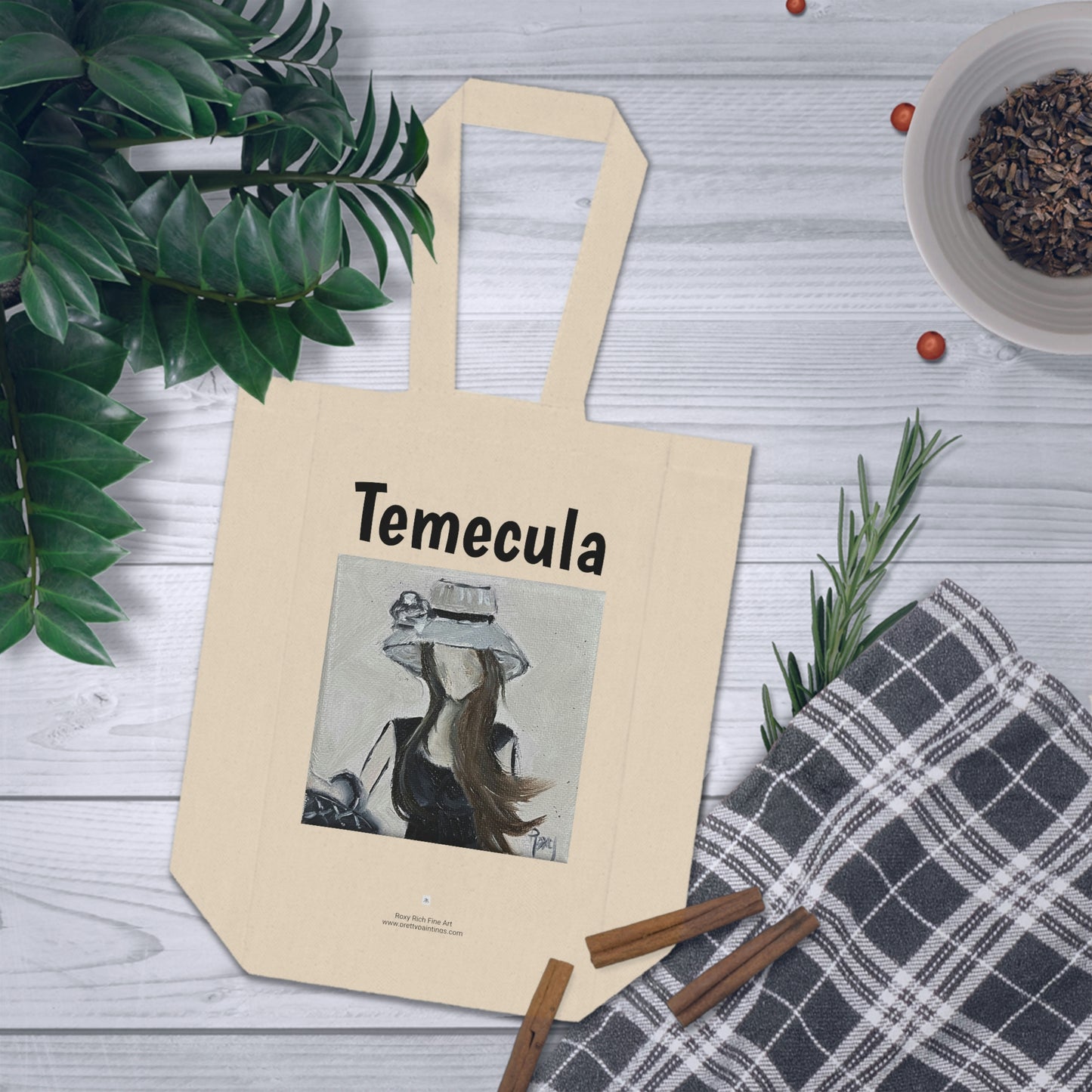 Temecula Double Wine Tote Bag featuring "Summer Glam" painting