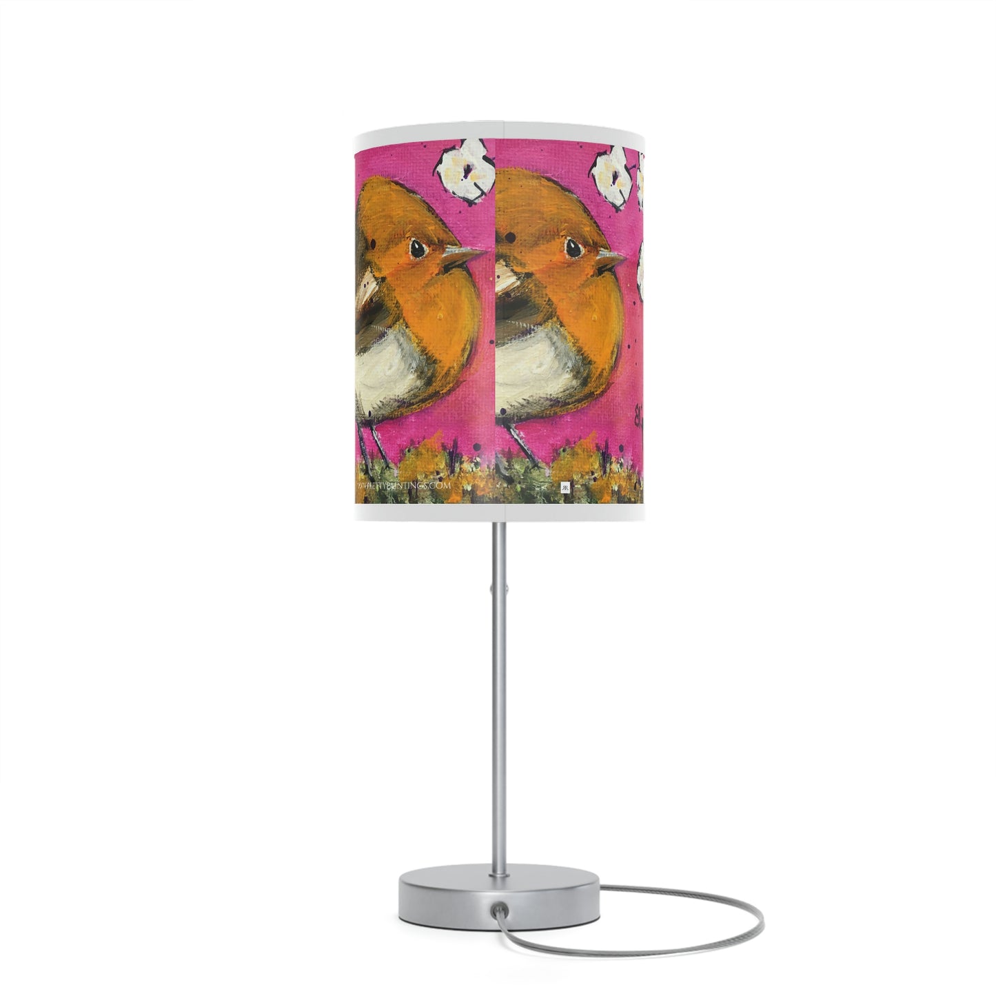 Whimsical Wren Pink Lamp on a Stand, US|CA plug