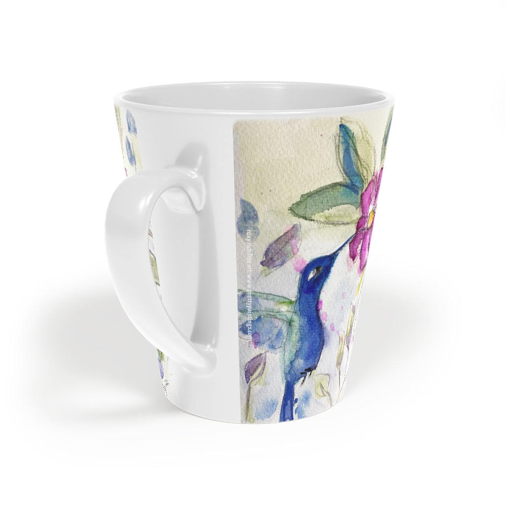 Hummingbird in Spring Latte Mug, 12oz