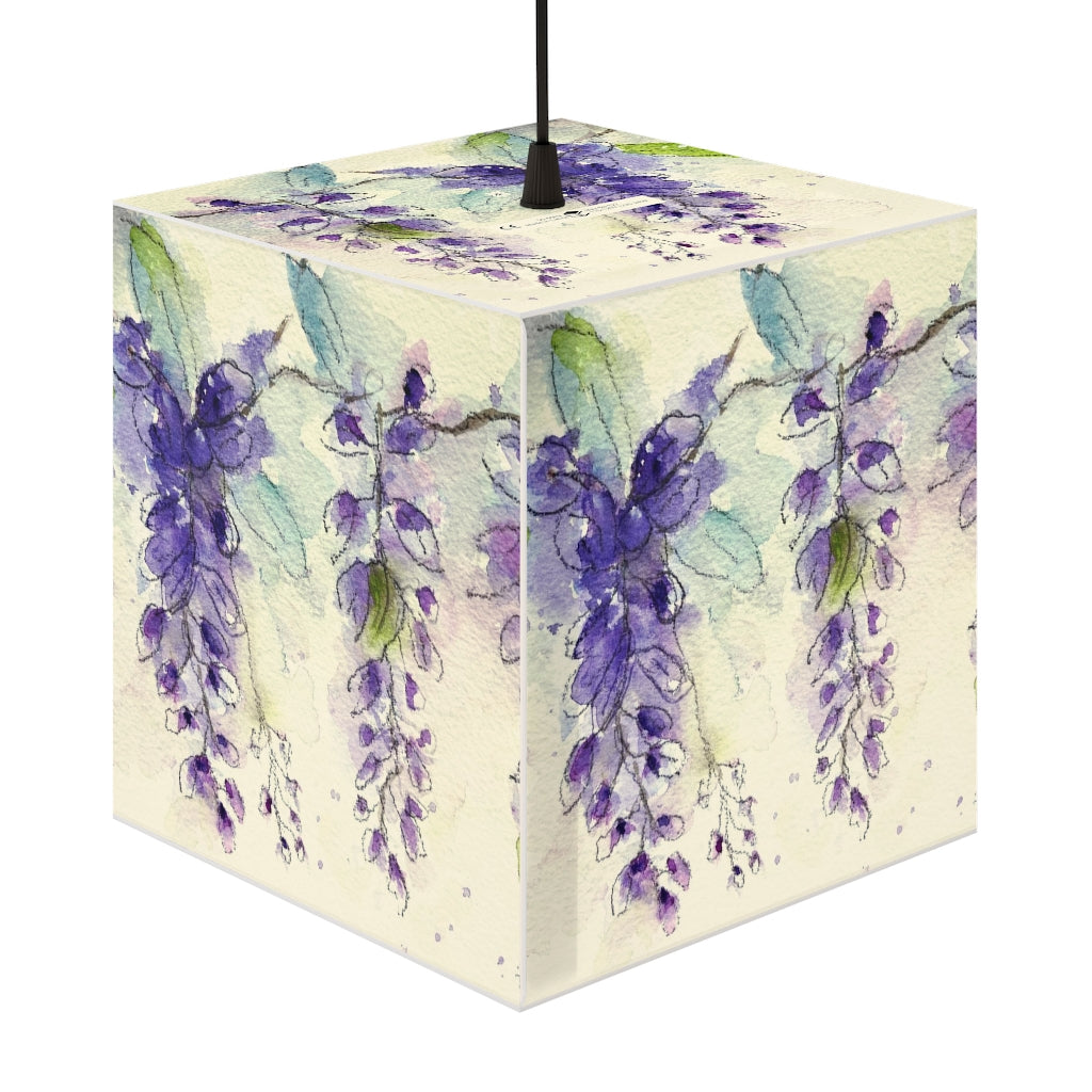 Purple Wisteria Cube Lamp