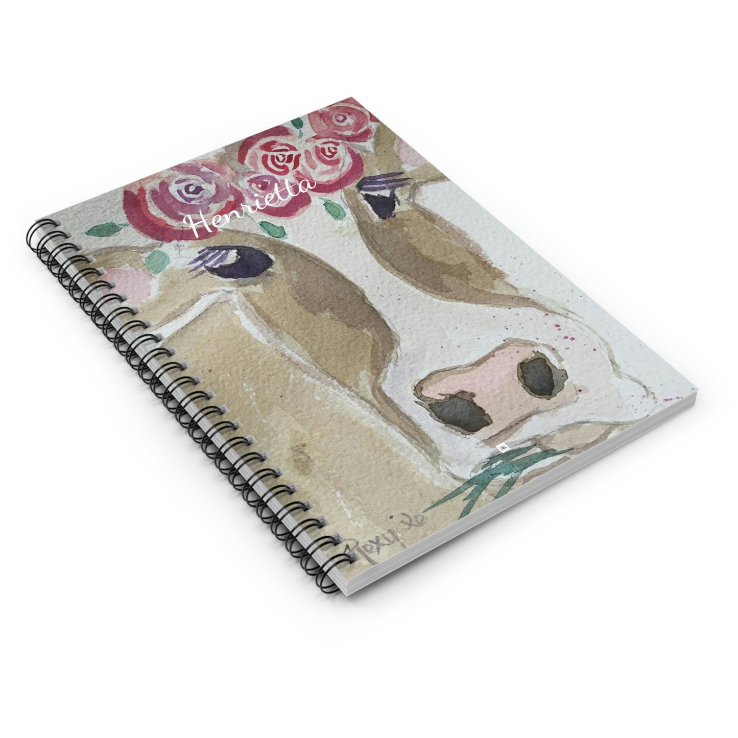 Herietta -Whimsical Cow Painting Spiral Notebook