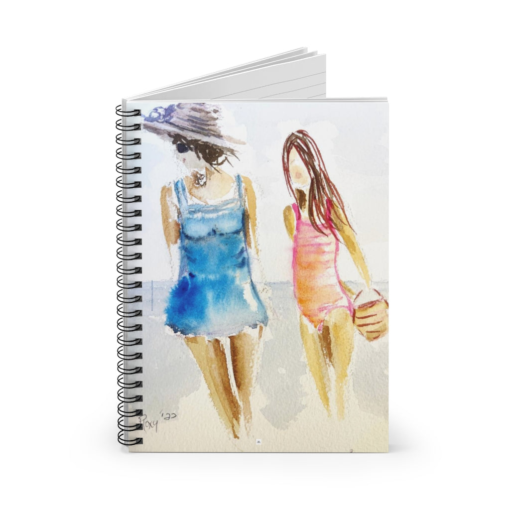 Chicas de playa de madre e hija Cuaderno de espiral