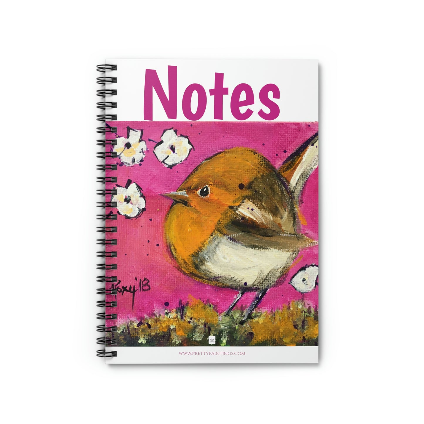 Adorable Whimsical Wren "Notes" Spiral Notebook