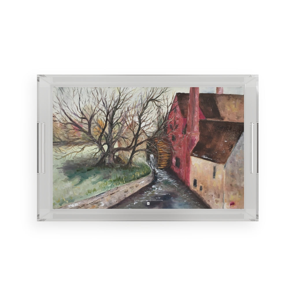 The Old Mill (Water Wheel) Cotswolds  Acrylic Tray