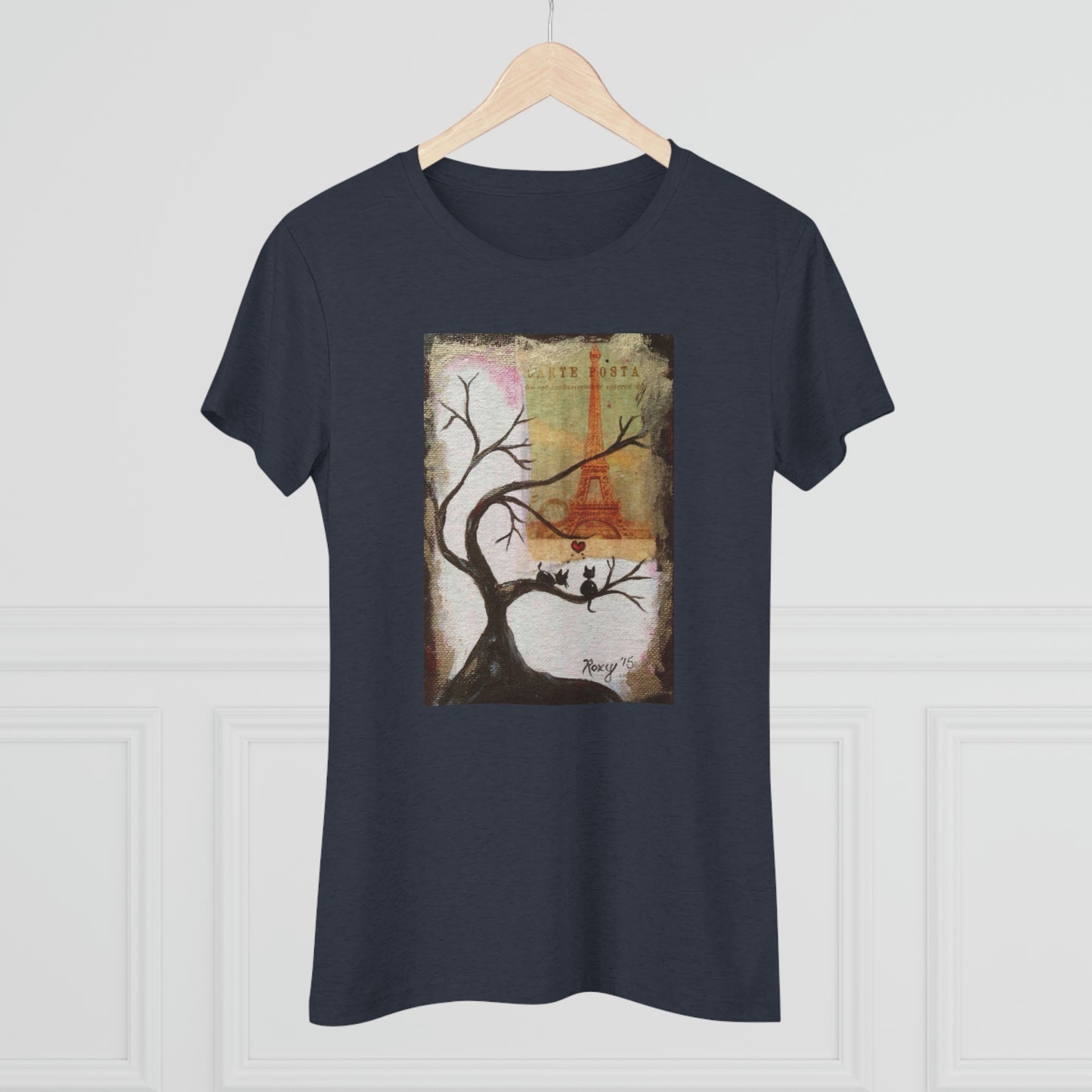 Incluso a los gatos les encanta Paris Whimsical camiseta Triblend ajustada para mujer