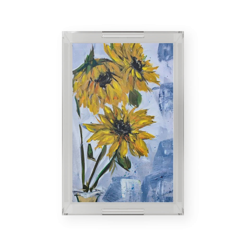 Shabby Sunflowers Acrylic Serving Tray