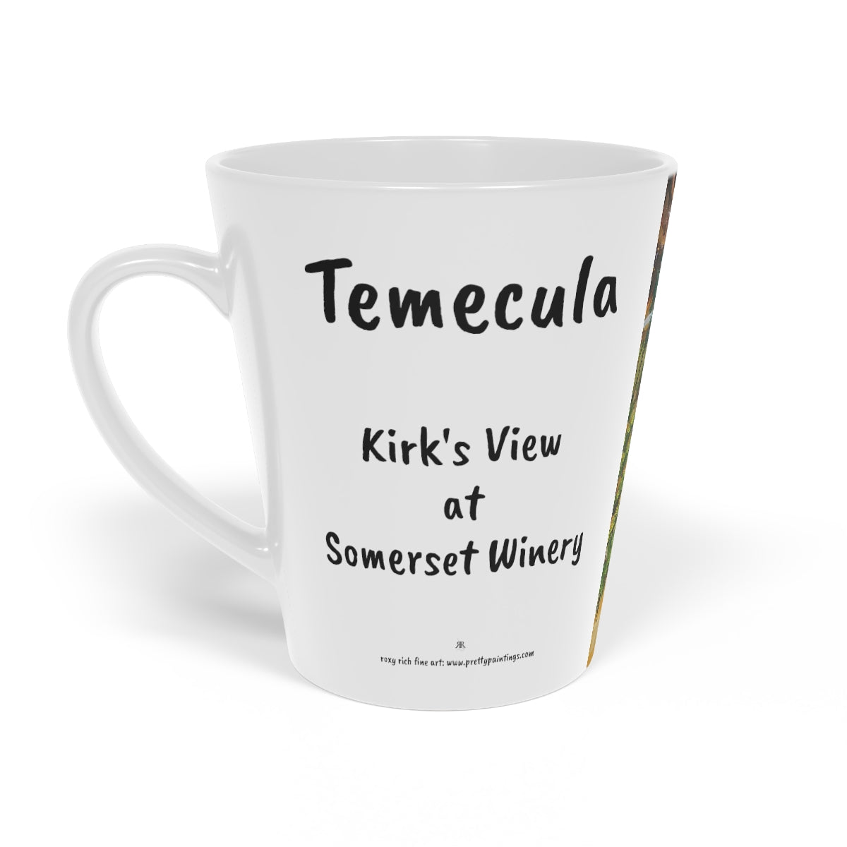 Taza Temecula Latte, 12 oz con pintura "Kirk's View at Somerset"