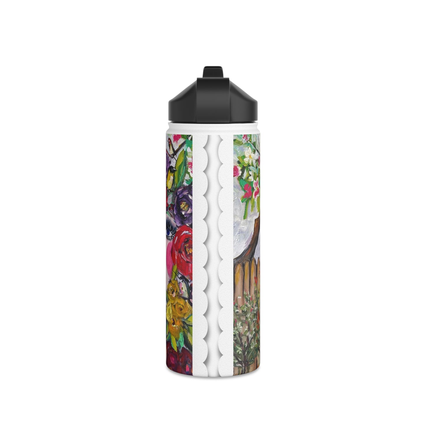 Birds and Blossoms Stainless Steel Water Bottle, Standard Lid