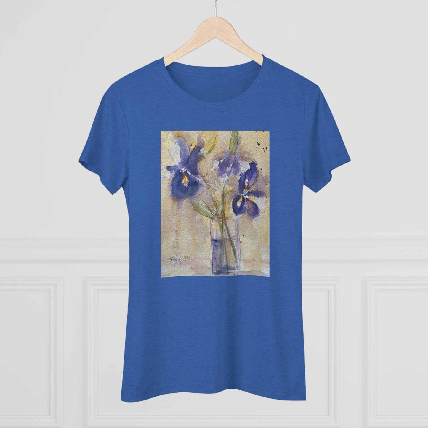 Purple Irises Camiseta ajustada Triblend Tee para mujer