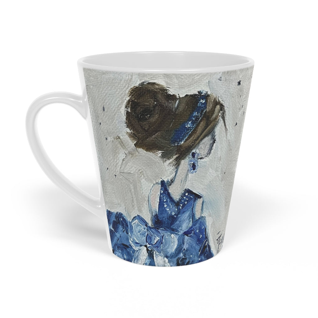 Fancy in Blue  Latte Mug, 12oz