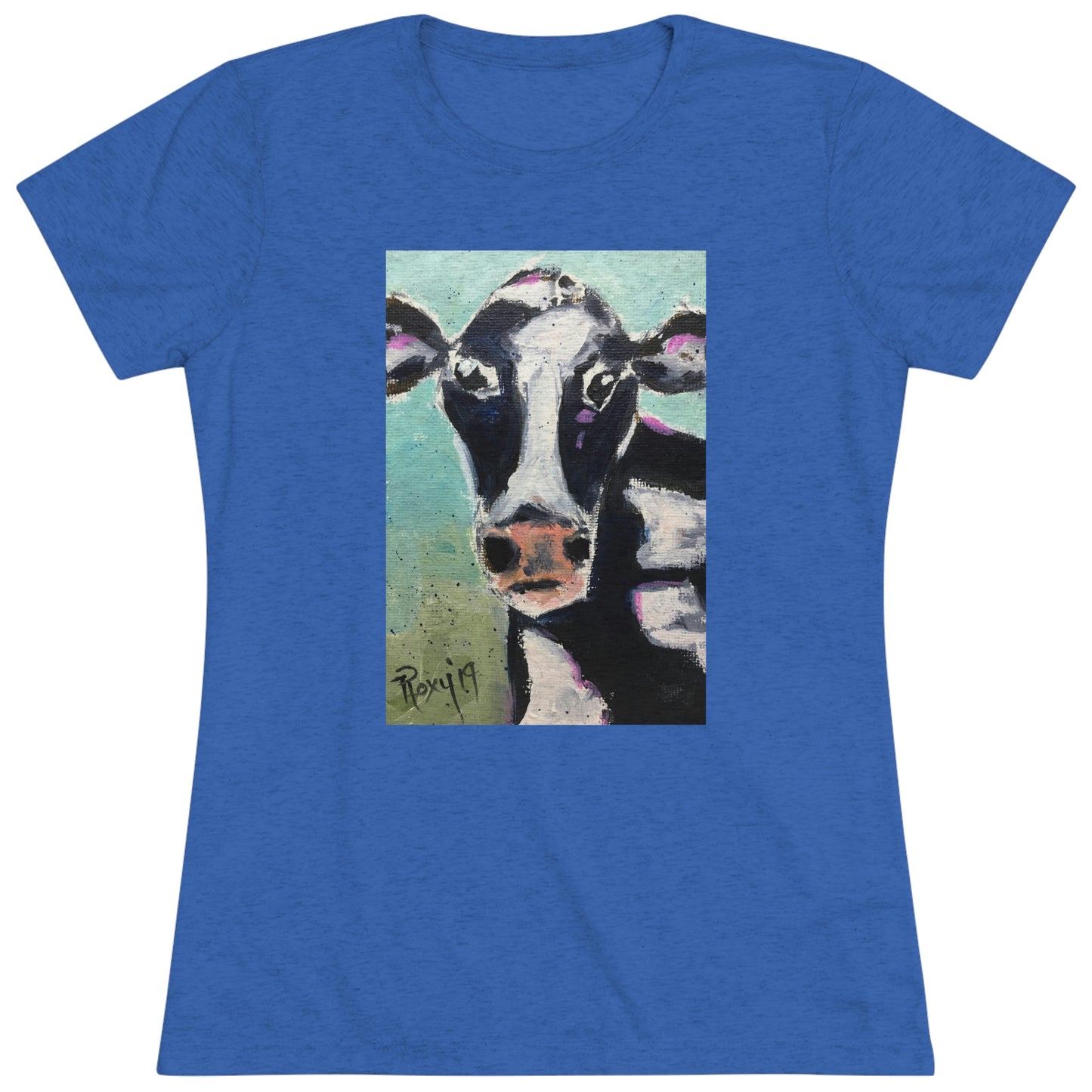 Edna Cow Tee-shirt Triblend Tee ajusté pour femmes