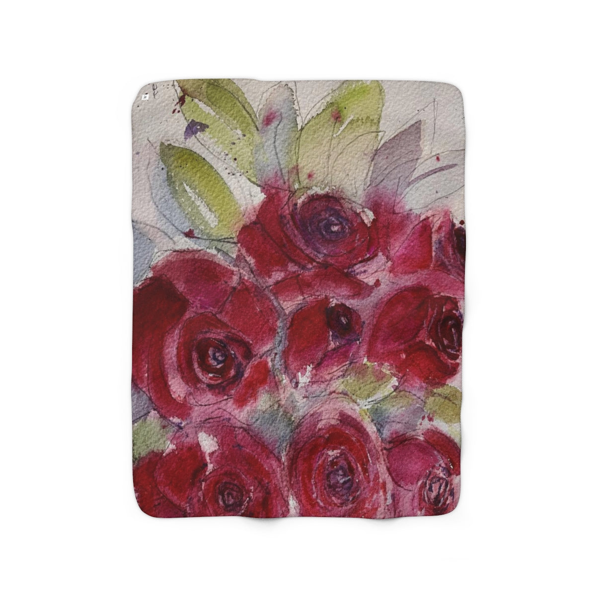 Couverture polaire Sherpa roses rouges