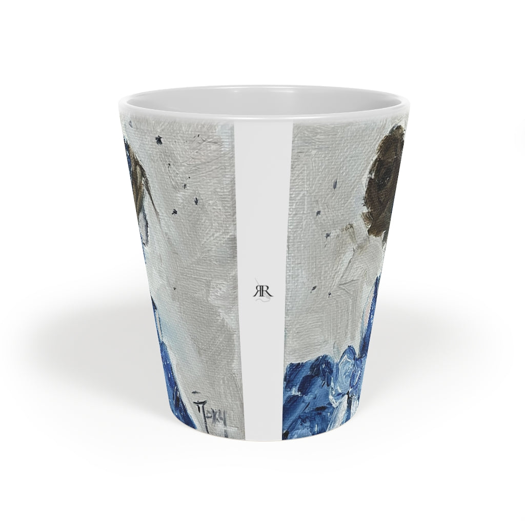 Fancy in Blue  Latte Mug, 12oz