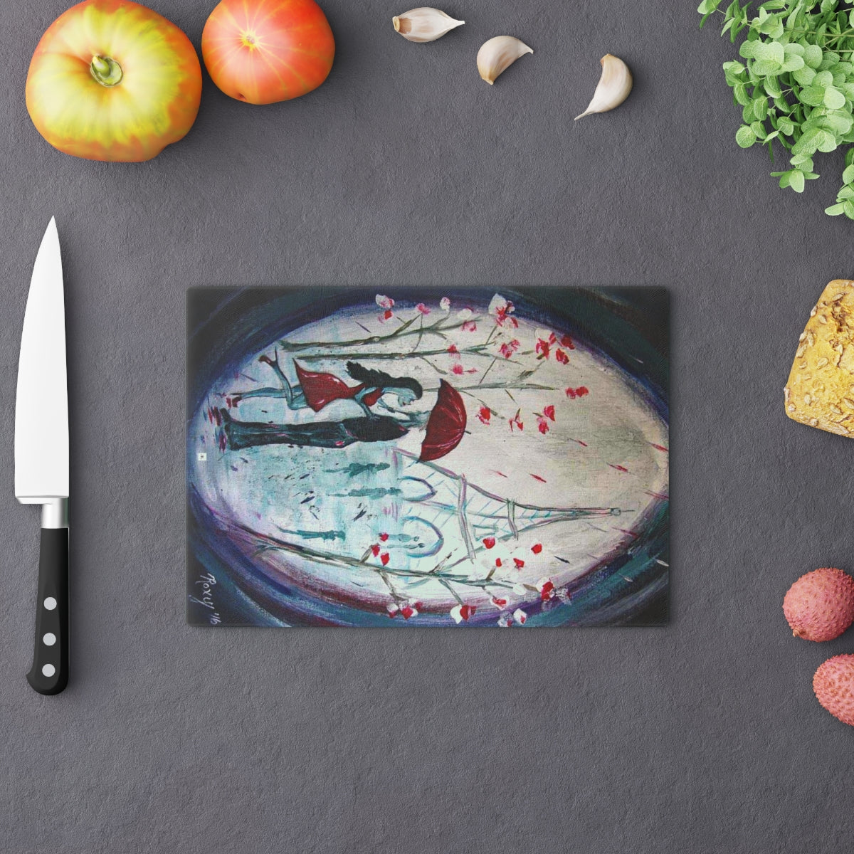 I Only have Eyes for You Glass Cutting Board