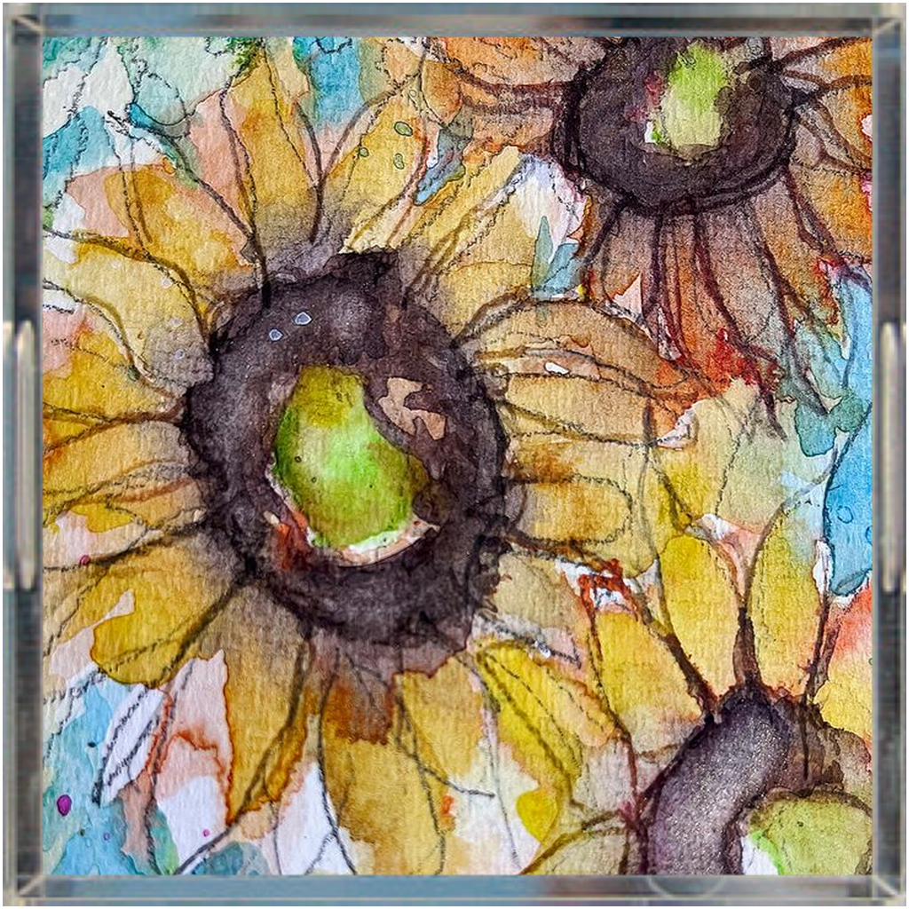 Sunflowers Acrylic Tray