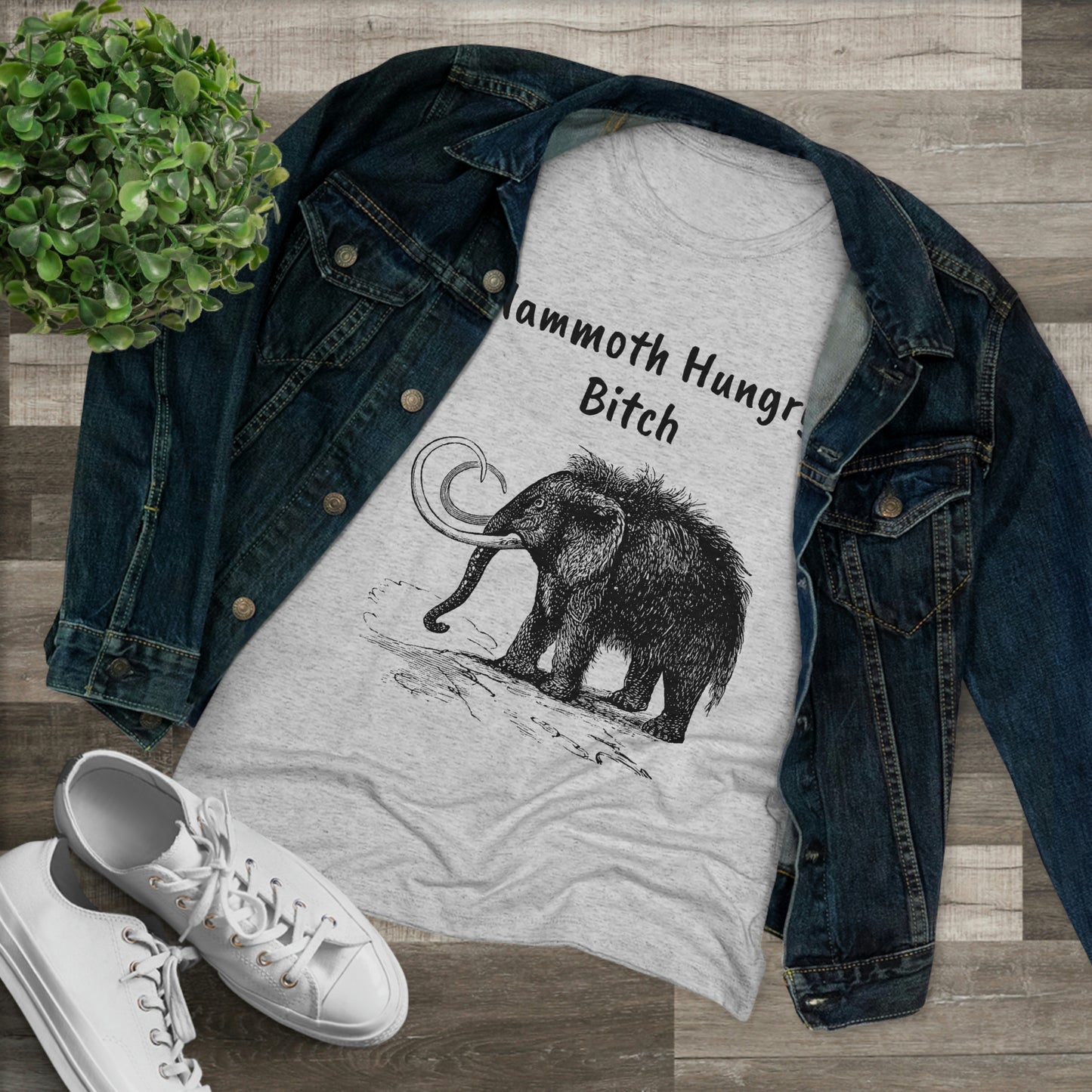 Roxy Rich Comedy funny quote "Mammoth Hungry Bitch" Women's fitted Triblend Tee