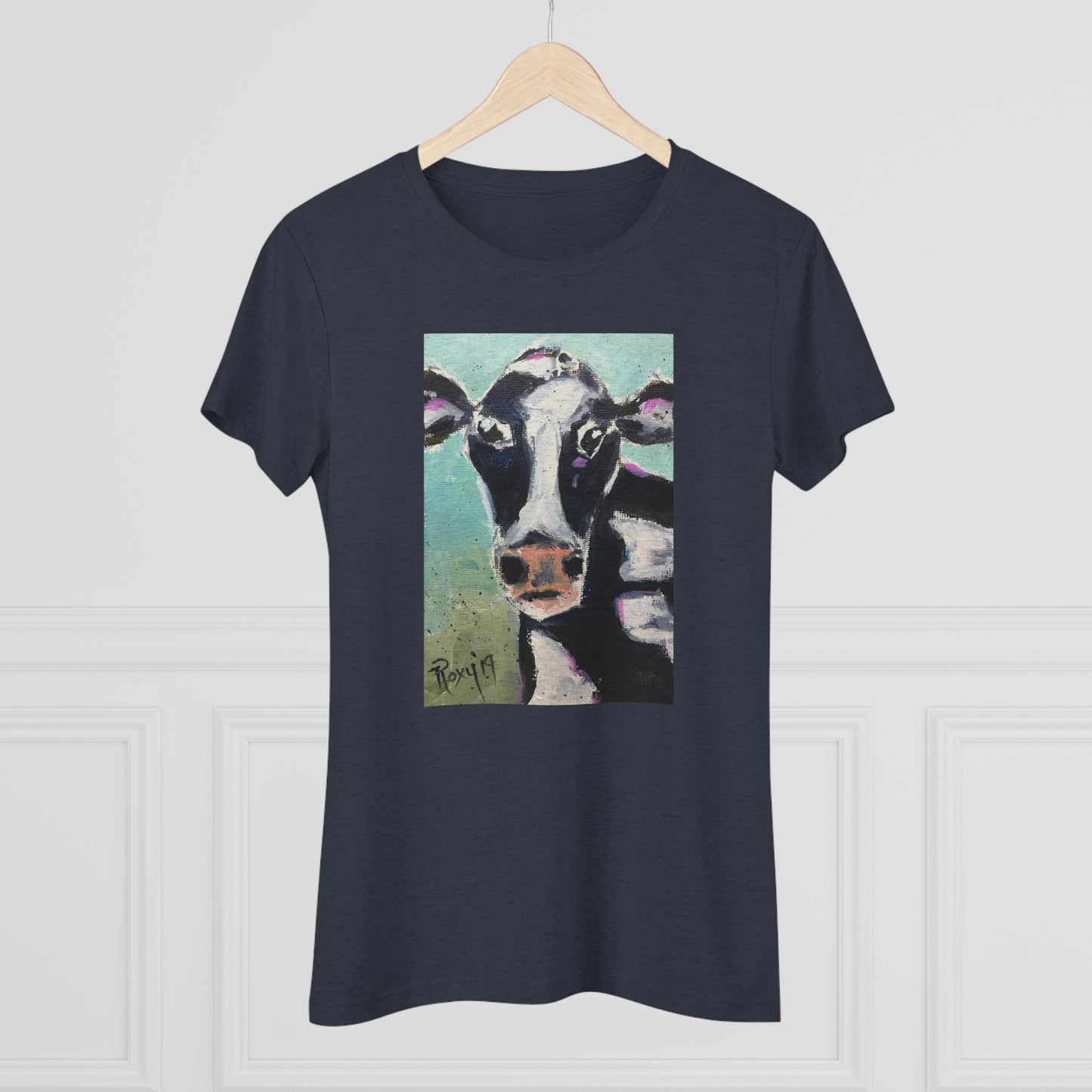 Edna Cow Camiseta ajustada Triblend Tee para mujer