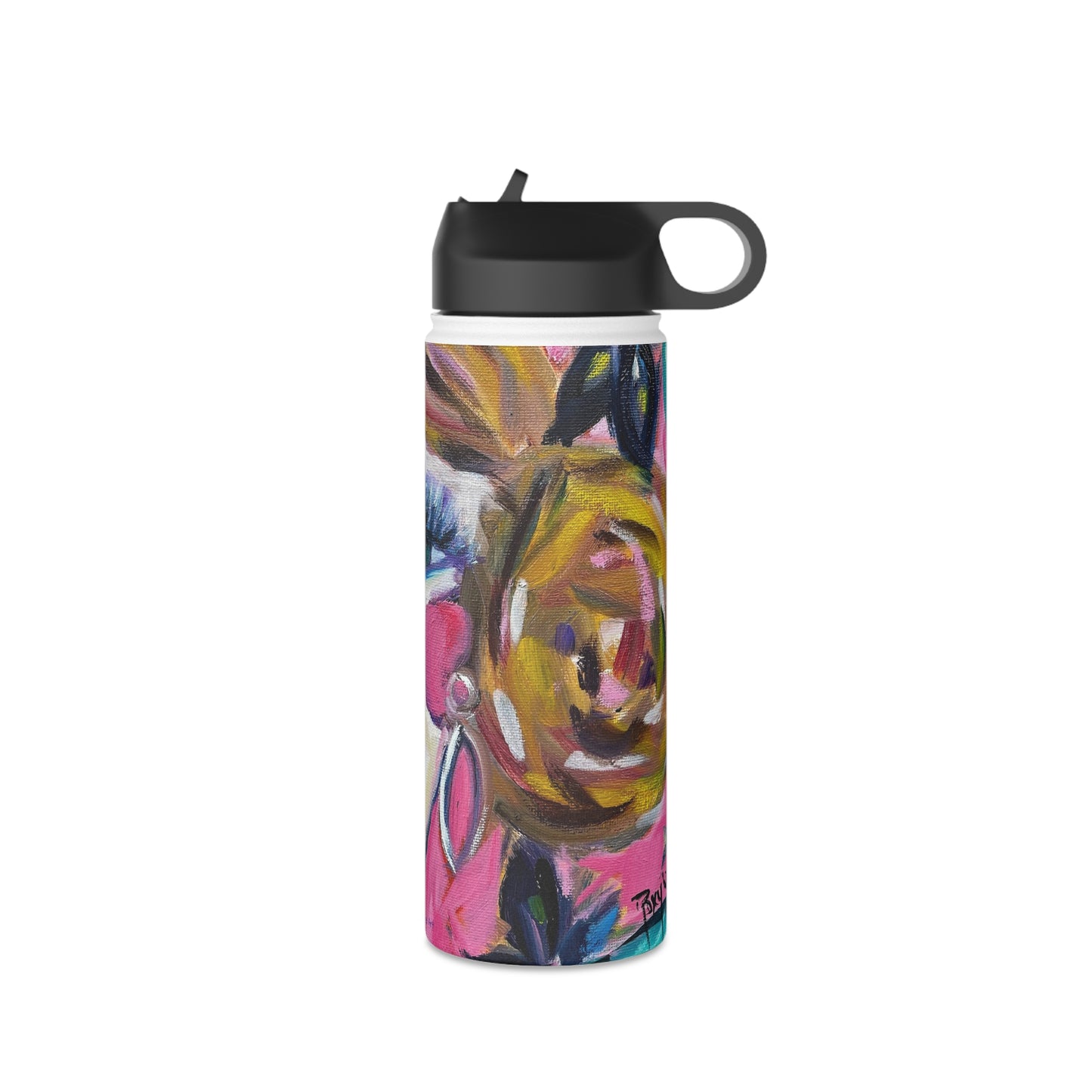 Lady with Irises Stainless Steel Water Bottle, Standard Lid