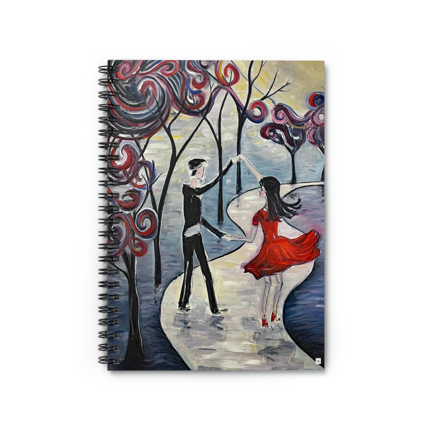 Romantic Couple "Dancing in the Moonlight" Spiral Notebook