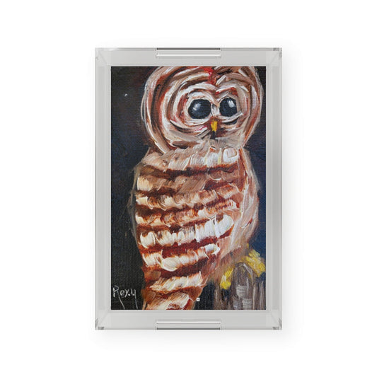 Barred Owl Acrylic Serving Tray
