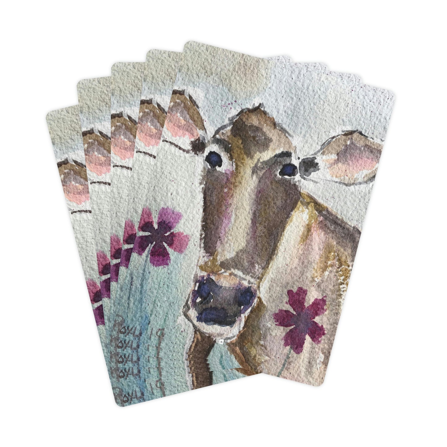 Petals -Whimsical Cow- Poker Cards/Playing Cards
