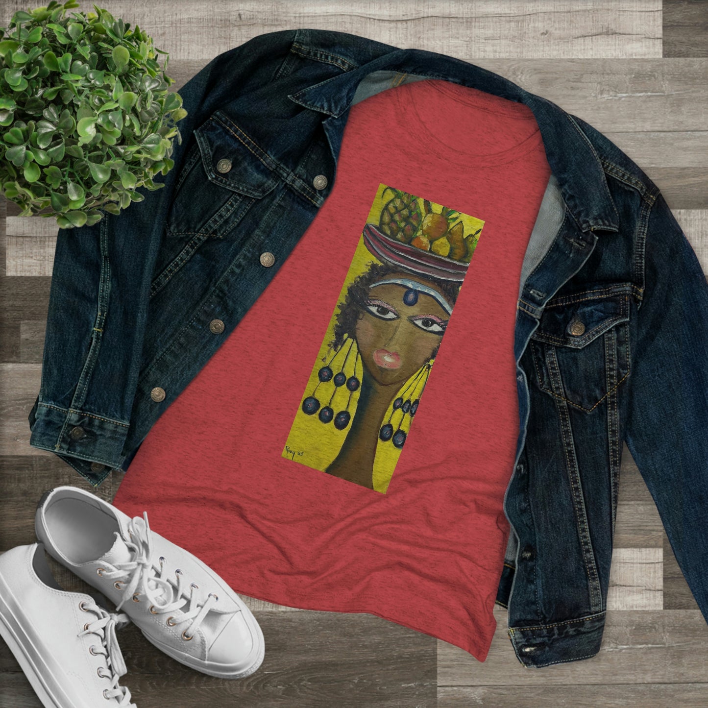 Princesa Amahle (imagen en el frente) Camiseta Triblend ajustada para mujer