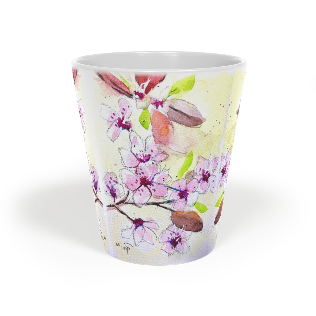 Loose Cherry Blossoms  Latte Mug, 12oz