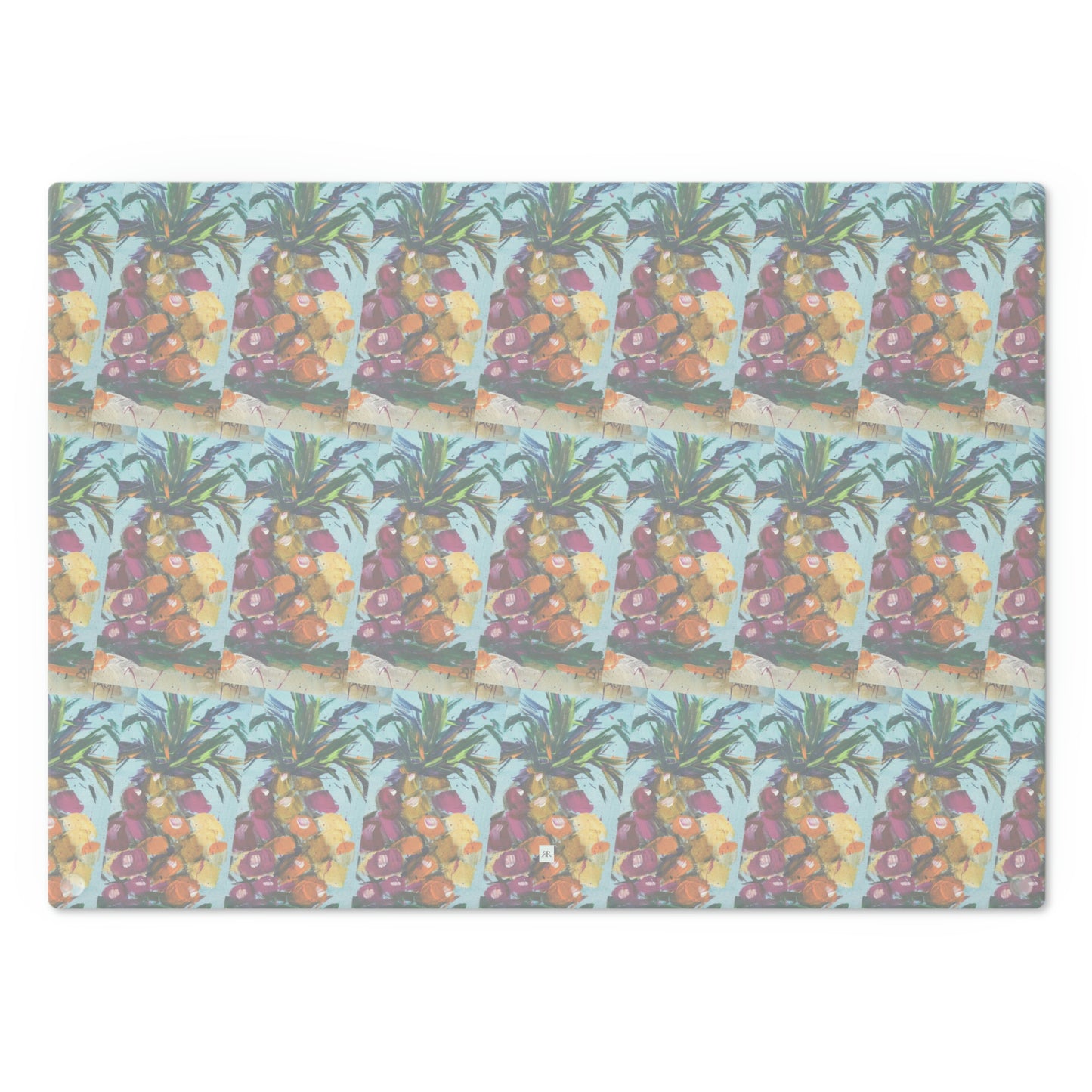 Pink Pineapple (patterned) Glass Cutting Board