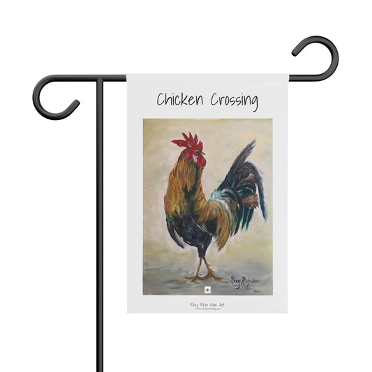 Chicken Crossing Rooster  Garden or Chicken coup Banner