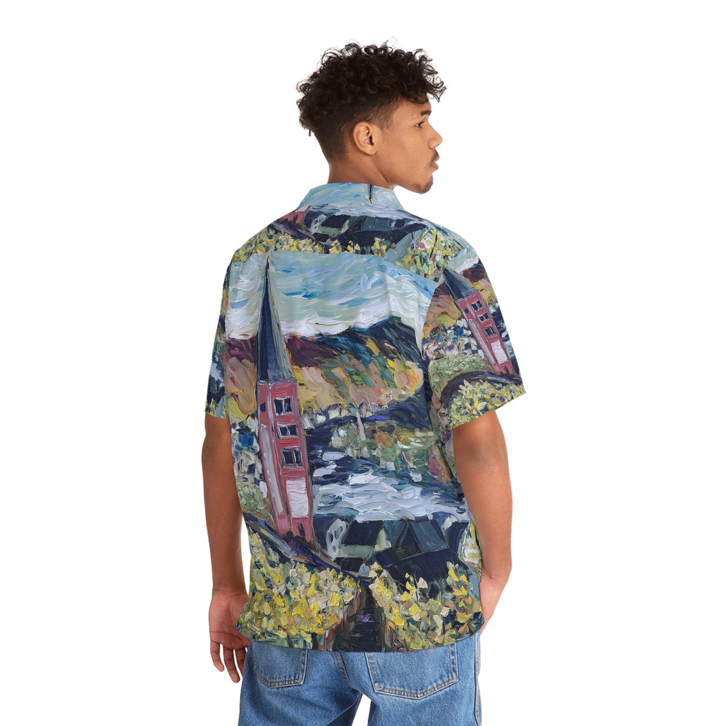Merl Vineyard Original Oil Painting Men's Hawaiian Shirt