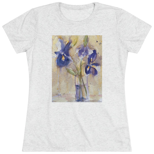 Purple Irises Camiseta ajustada Triblend Tee para mujer