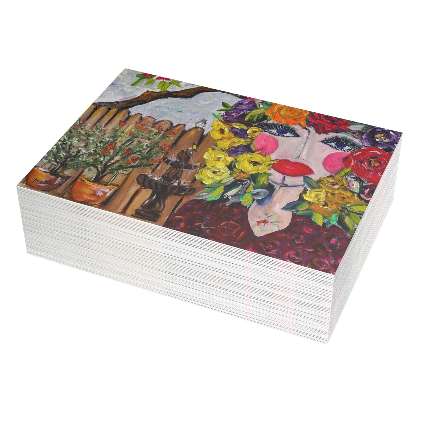 Cartes de vœux oiseaux et fleurs