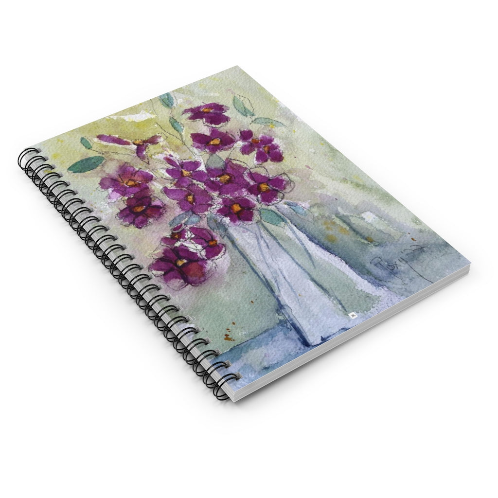"Pink Wildflowers" Spiral Notebook