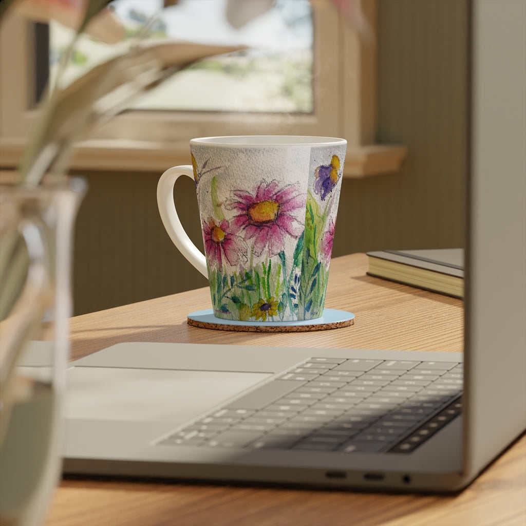 Tasse à café au lait Butterfly Garden, 12 oz