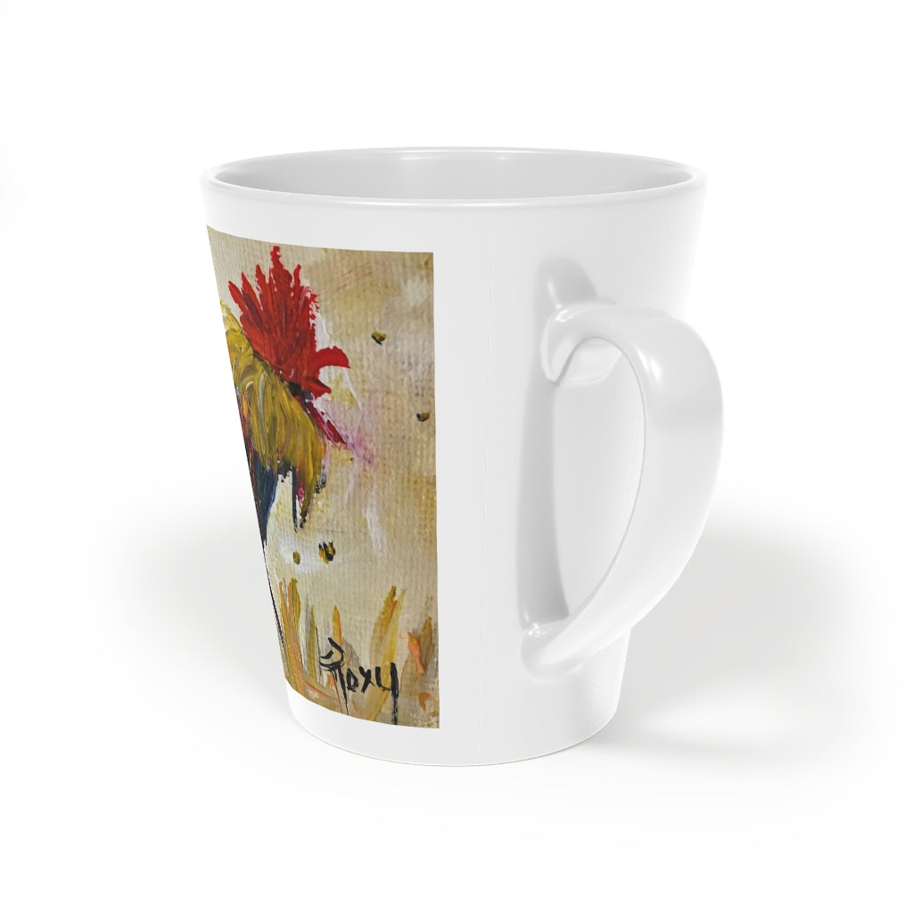 Father's Day Mug "World's Greatest Dad" with Original Rooster painting printed on it. 12oz