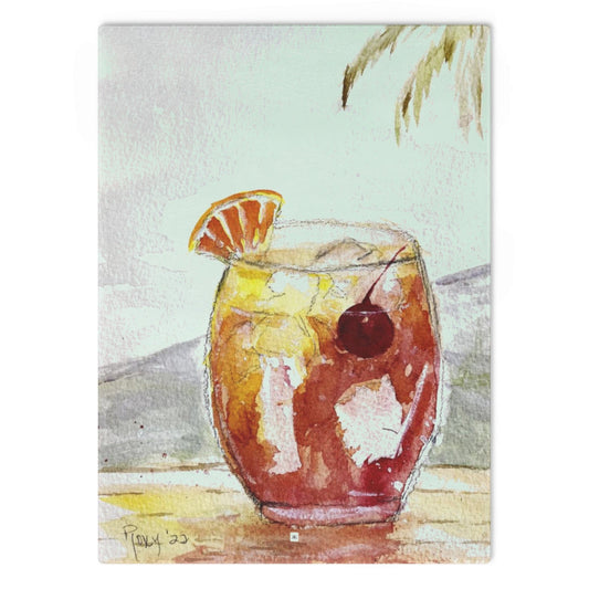 Planche à découper en verre Cocktail d'été au bord de la plage