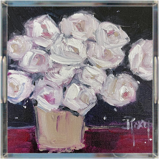 Plateau Acrylique Roses de Minuit