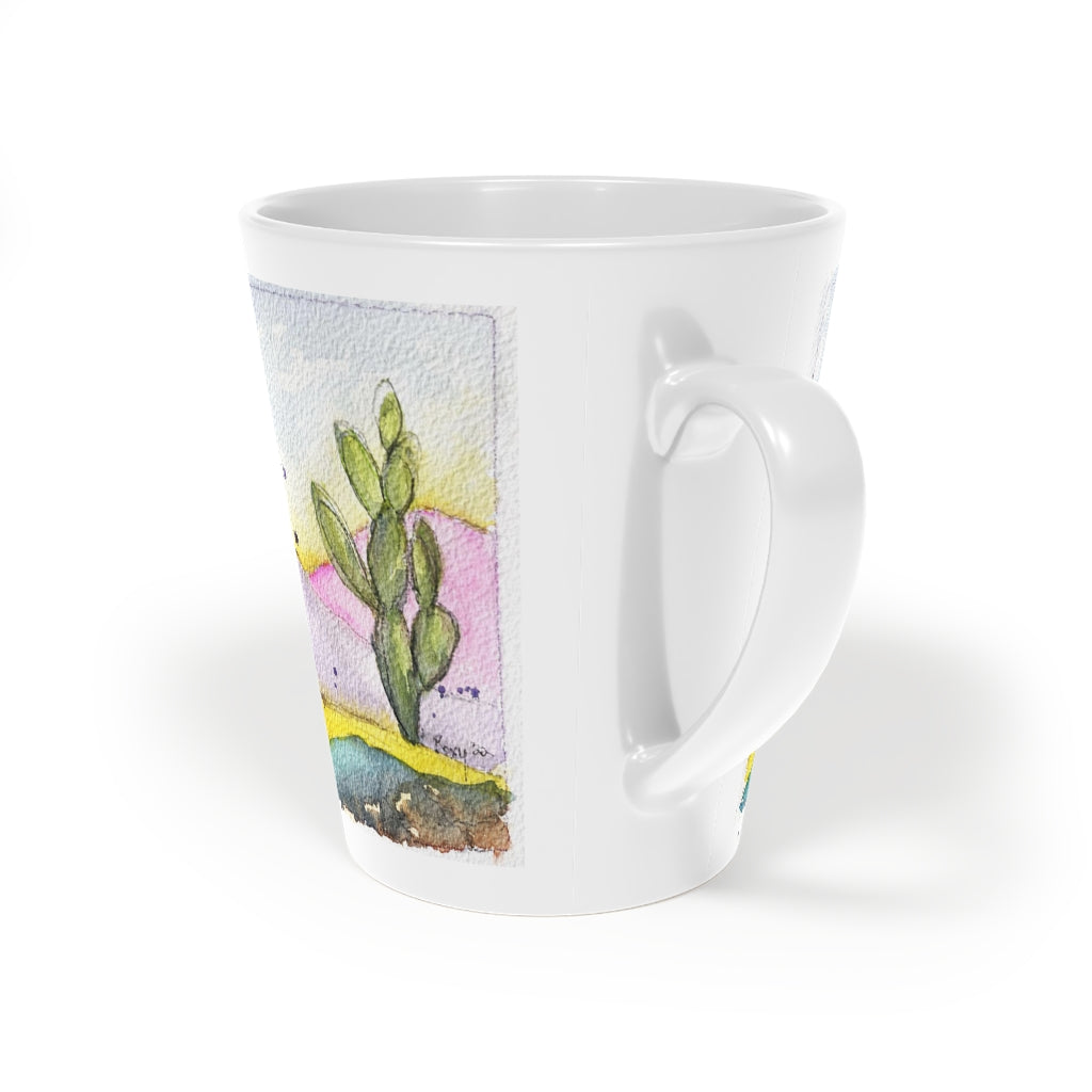 Pastel Cactus Latte Mug, 12oz