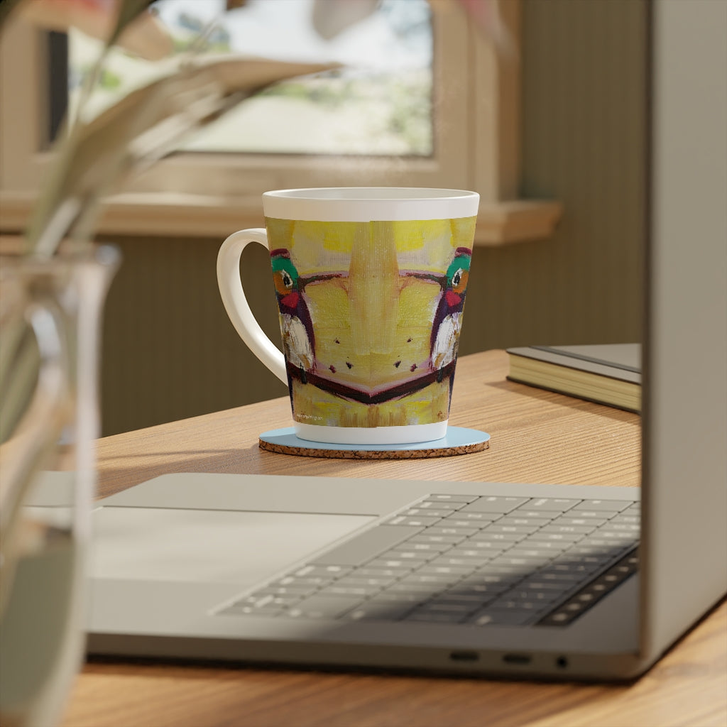 Adorable Whimsical Hummingbird Latte Mug, 12oz