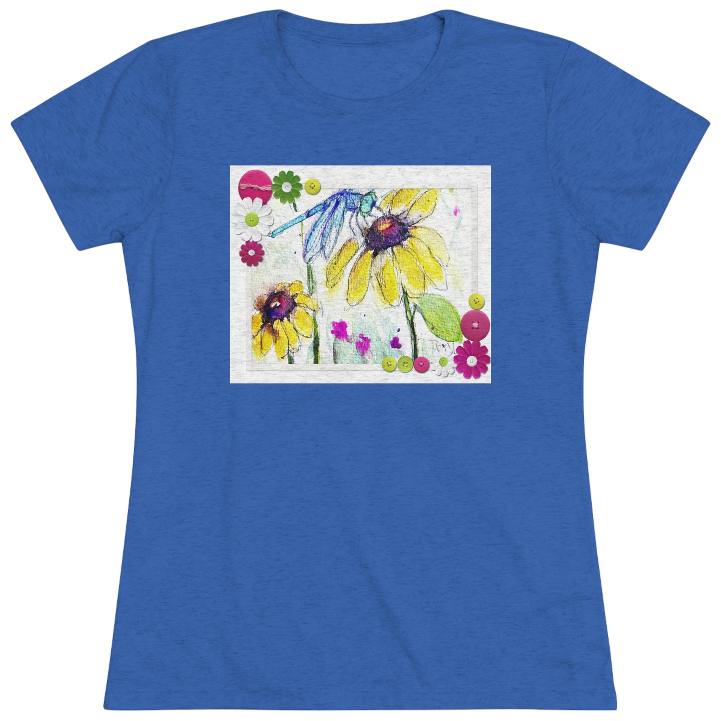 Tee-shirt Triblend Tee ajusté Blue Dragonfly Femme