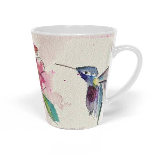 Tasse à café au lait colibri violet, 12 oz