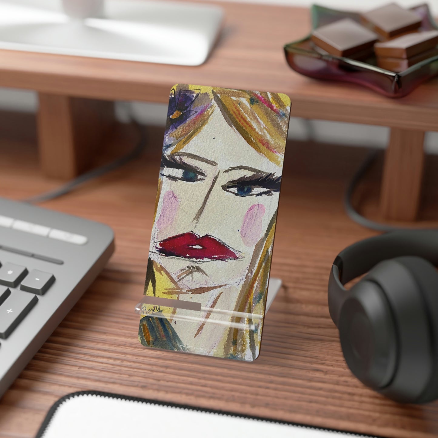 Moody Blonde "Whatever" Phone Stand