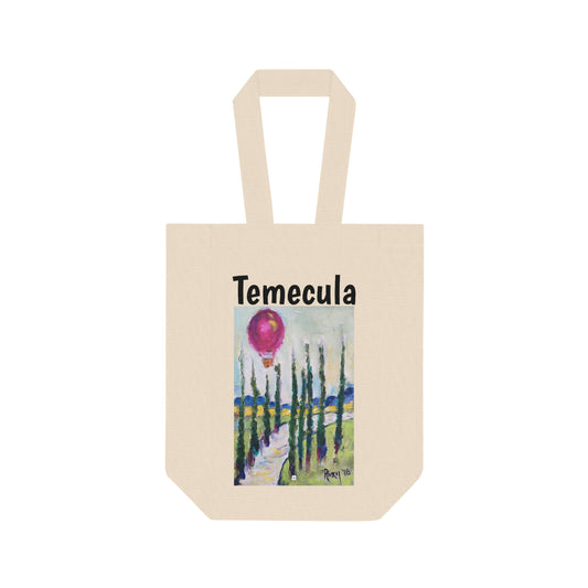 Sac fourre-tout double à vin Temecula avec peinture « Good Morning Wine Country »